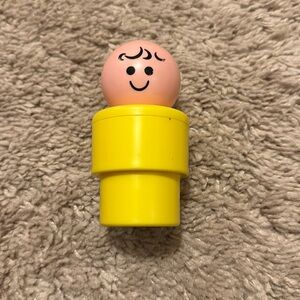 Vintage Fisher Price Yellow Little People Tub Toy Figure